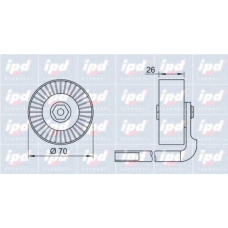 15-3234 IPD Натяжной ролик, поликлиновой  ремень