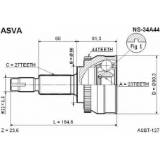 NS-34A44 ASVA Шарнирный комплект, приводной вал