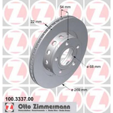 100.3337.00 ZIMMERMANN Тормозной диск