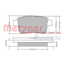 1170471 METZGER Комплект тормозных колодок, дисковый тормоз