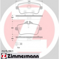 25215.190.1 ZIMMERMANN Комплект тормозных колодок, дисковый тормоз