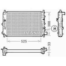 DRM10025 DENSO Радиатор, охлаждение двигателя