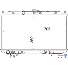 8MK 376 770-681 HELLA Радиатор, охлаждение двигателя