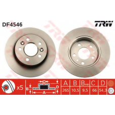DF4546 TRW Тормозной диск