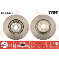 DF6133S TRW Тормозной диск