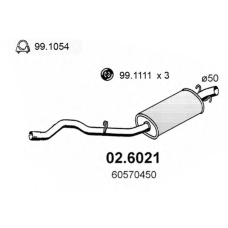 02.6021 ASSO Средний глушитель выхлопных газов