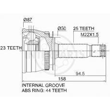 OJ-0661 InterParts Шарнирный комплект, приводной вал