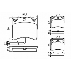 0 986 494 041 BOSCH Комплект тормозных колодок, дисковый тормоз