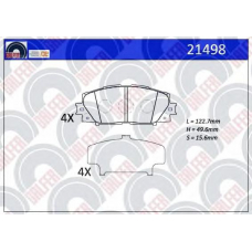 21498 GALFER Комплект тормозных колодок, дисковый тормоз