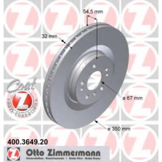 400.3649.20 ZIMMERMANN Тормозной диск