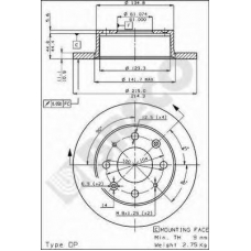 BS 7258 BRECO Тормозной диск