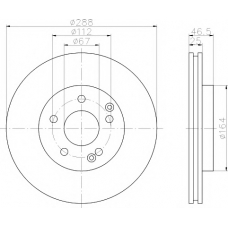 8DD 355 107-471 HELLA PAGID Тормозной диск