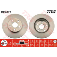 DF4877 TRW Тормозной диск