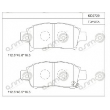 KD2729 ASIMCO Комплект тормозных колодок, дисковый тормоз