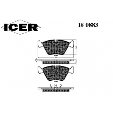 180883 ICER Комплект тормозных колодок, дисковый тормоз