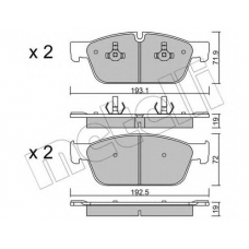 22-0967-0 METELLI Комплект тормозных колодок, дисковый тормоз