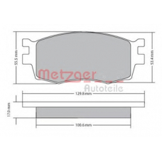 1170441 METZGER Комплект тормозных колодок, дисковый тормоз