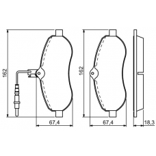 0 986 494 163 BOSCH Комплект тормозных колодок, дисковый тормоз