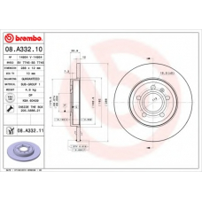 08.A332.10 BREMBO Тормозной диск