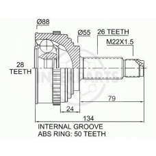 OJ-0856 InterParts Шарнирный комплект, приводной вал