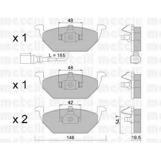 22-0211-2 METELLI Комплект тормозных колодок, дисковый тормоз