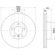 8DD 355 121-031 HELLA Тормозной диск