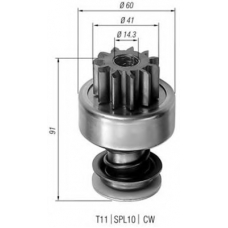 940113020104 MAGNETI MARELLI Ведущая шестерня, стартер
