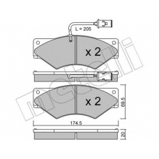 22-0849-0 METELLI Комплект тормозных колодок, дисковый тормоз