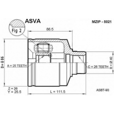 MZIP-5021 ASVA Шарнирный комплект, приводной вал