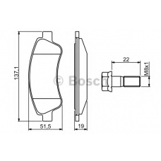 0 986 494 270 BOSCH Комплект тормозных колодок, дисковый тормоз