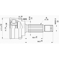 CVJ5393.10 OPEN PARTS Шарнирный комплект, приводной вал