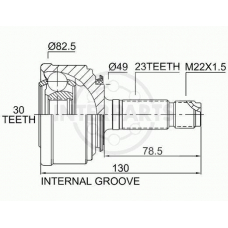 OJ-0830 InterParts Шарнирный комплект, приводной вал