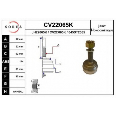 CV22065K EAI Шарнирный комплект, приводной вал