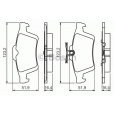 0 986 494 528 BOSCH Комплект тормозных колодок, дисковый тормоз