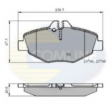 CBP01209 COMLINE Комплект тормозных колодок, дисковый тормоз