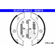 03.0137-4015.2 ATE Комплект тормозных колодок, стояночная тормозная с