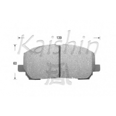 D2231 KAISHIN Комплект тормозных колодок, дисковый тормоз