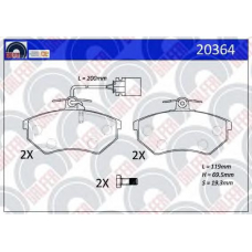 20364 GALFER Комплект тормозных колодок, дисковый тормоз