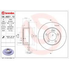 08.A651.10 BREMBO Тормозной диск