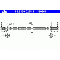 83.6339-0228.3 ATE Тормозной шланг