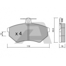 BPVW-1002 AISIN Комплект тормозных колодок, дисковый тормоз