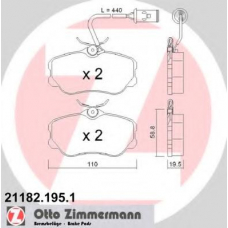 21182.195.1 ZIMMERMANN Комплект тормозных колодок, дисковый тормоз