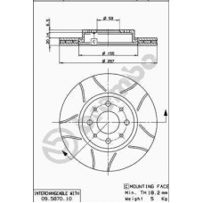 09.5870.75 BREMBO Тормозной диск