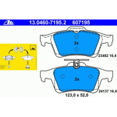 13.0460-7195.2 ATE Комплект тормозных колодок, дисковый тормоз