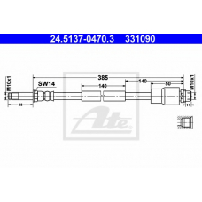 24.5137-0470.3 ATE Тормозной шланг