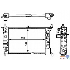 8MK 376 715-311 HELLA Радиатор, охлаждение двигателя