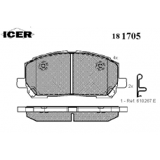 181705 ICER Комплект тормозных колодок, дисковый тормоз