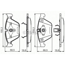 0 986 495 082 BOSCH Комплект тормозных колодок, дисковый тормоз