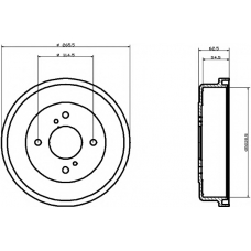 8DT 355 300-341 HELLA PAGID Тормозной барабан