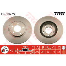 DF6067S TRW Тормозной диск